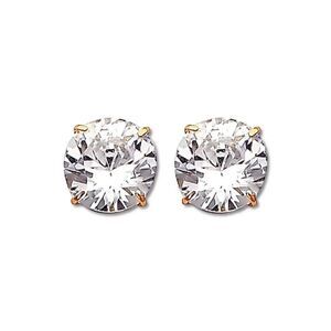 14K Gold Round Basket Stud Earrings | 8mm Screw Back Earrings By Tehrani Jewelry